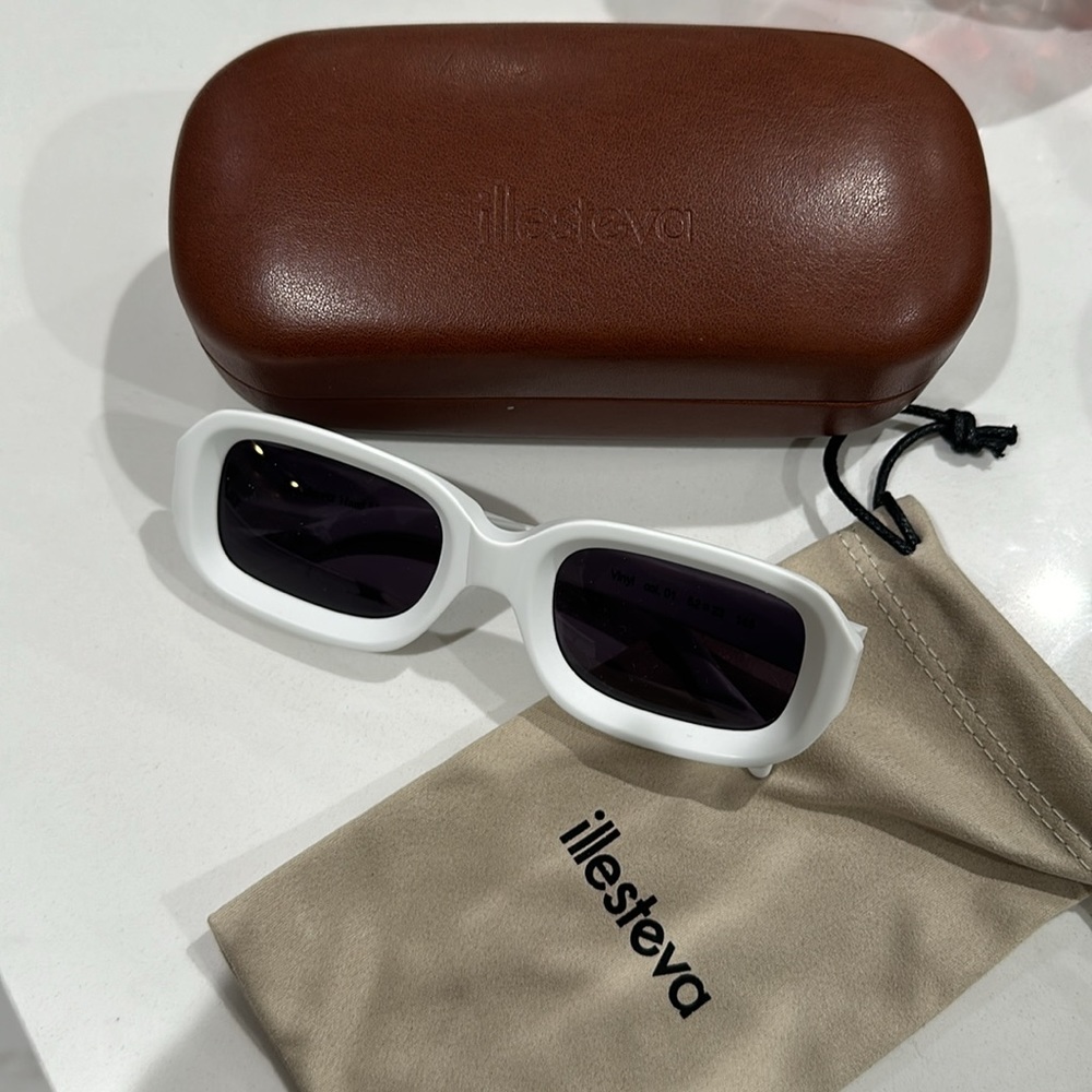 Illesteva Vinyl Matte Rectangular Sunglasses - image 2